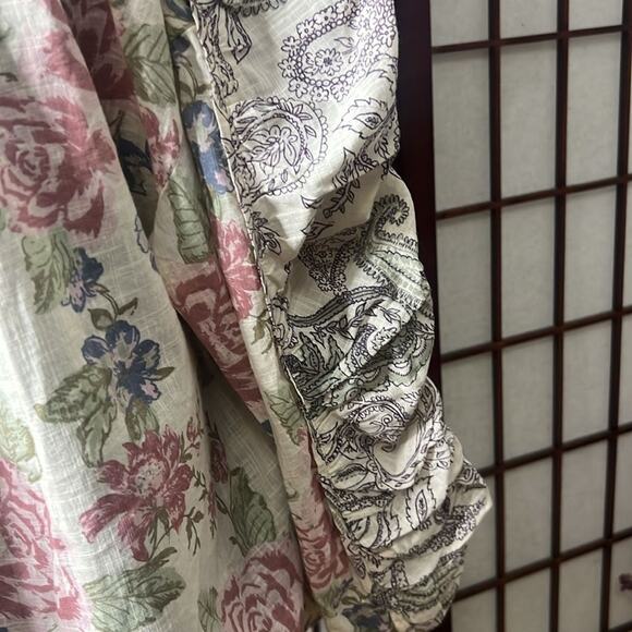 NWT FREE PEOPLE ANTHROPOLOGIE MARAYA PRINTED IVORY‎ ANTIQUE COMBO TOP SIZE M - Picture 4 of 8